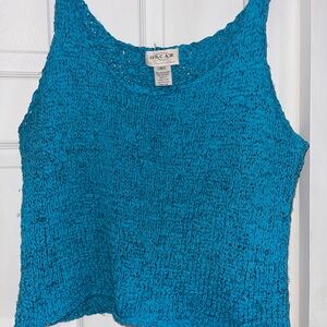 Oscar de la Renta Turquoise Tank Top